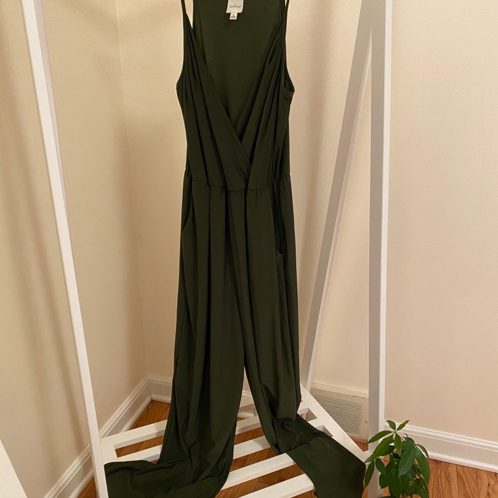 Olive green boutique brand jumpsuit